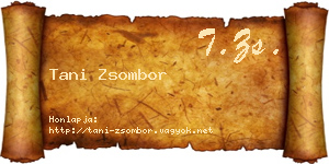 Tani Zsombor névjegykártya